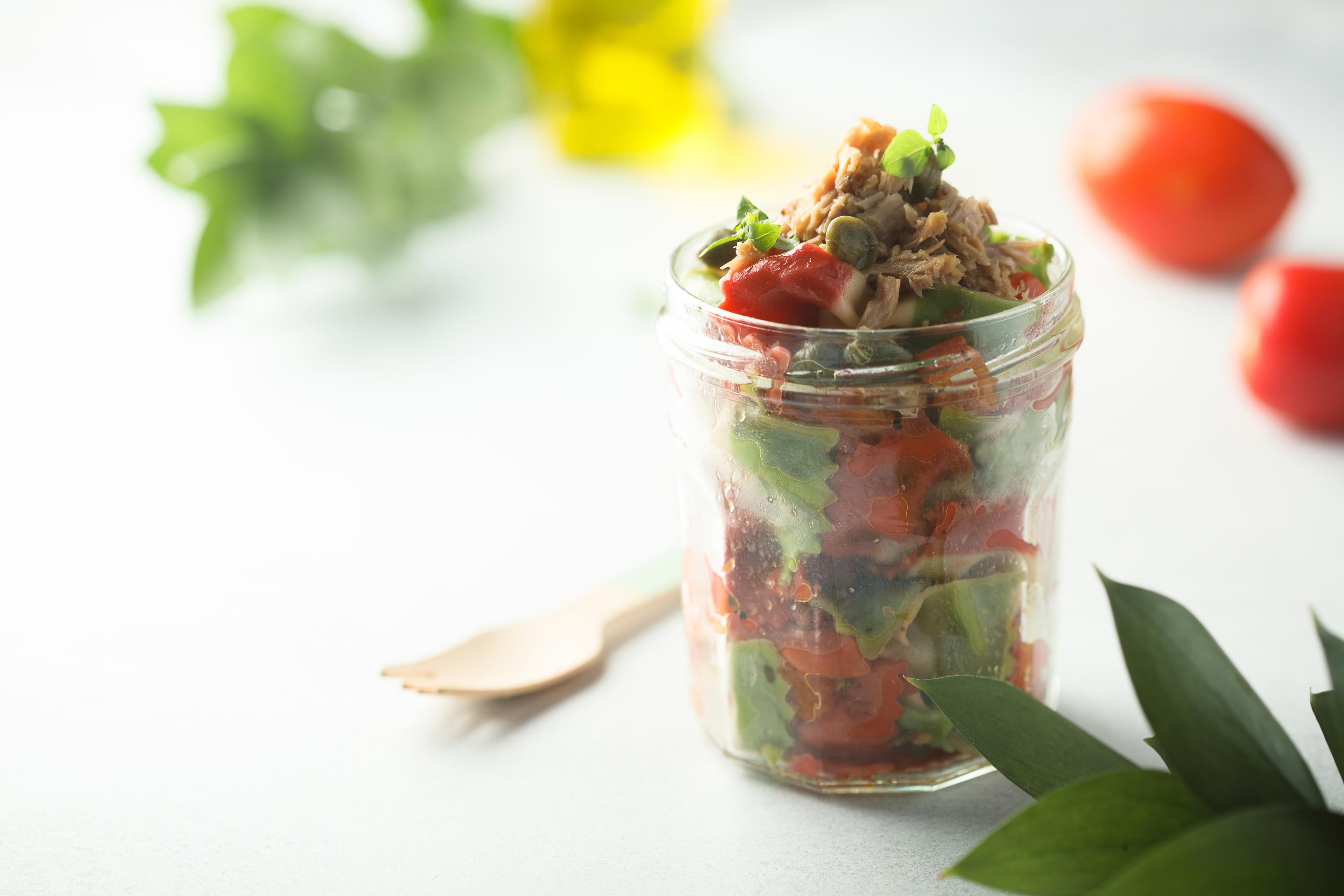 Salat im Glas
