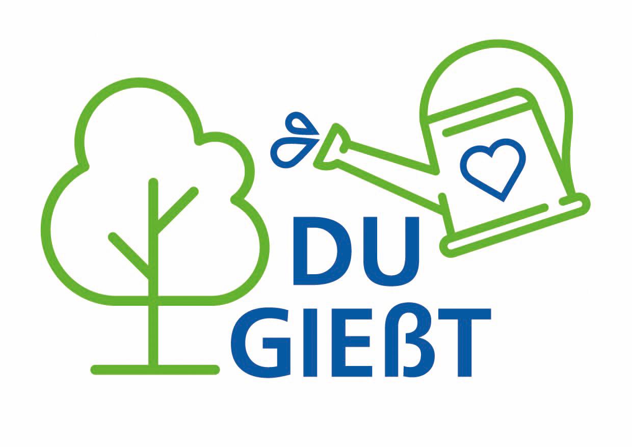 Logo DU gießt Logo DU gießt mit Gießkanne und Baum