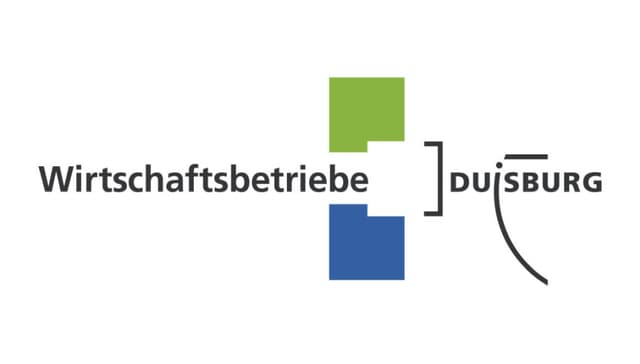Logo Wirtschaftsbetriebe Duisburg in schwarz, grün, blau